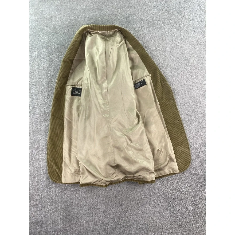 Vintage Stafford Sport Coat 46 XL Beige Cotton Corduroy Designer Premium USA